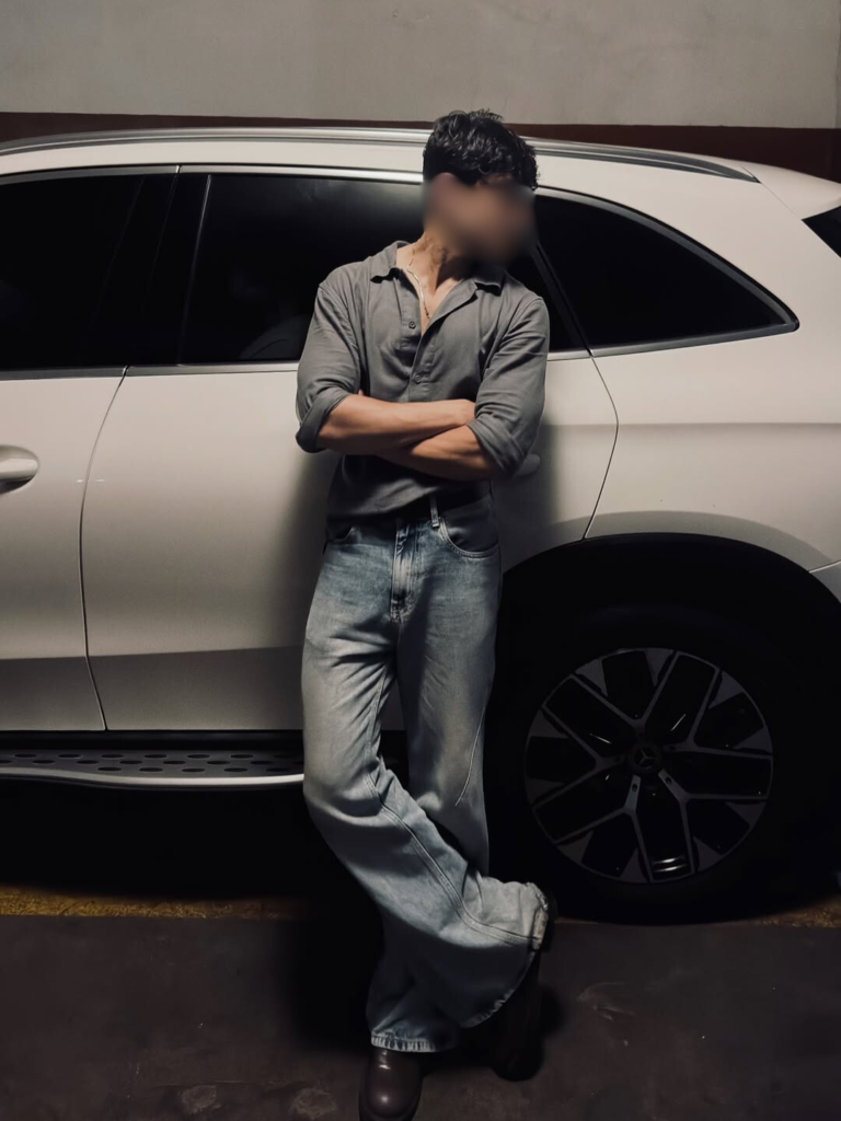 Gen-Z aesthetic male escort profile image with youthful charm